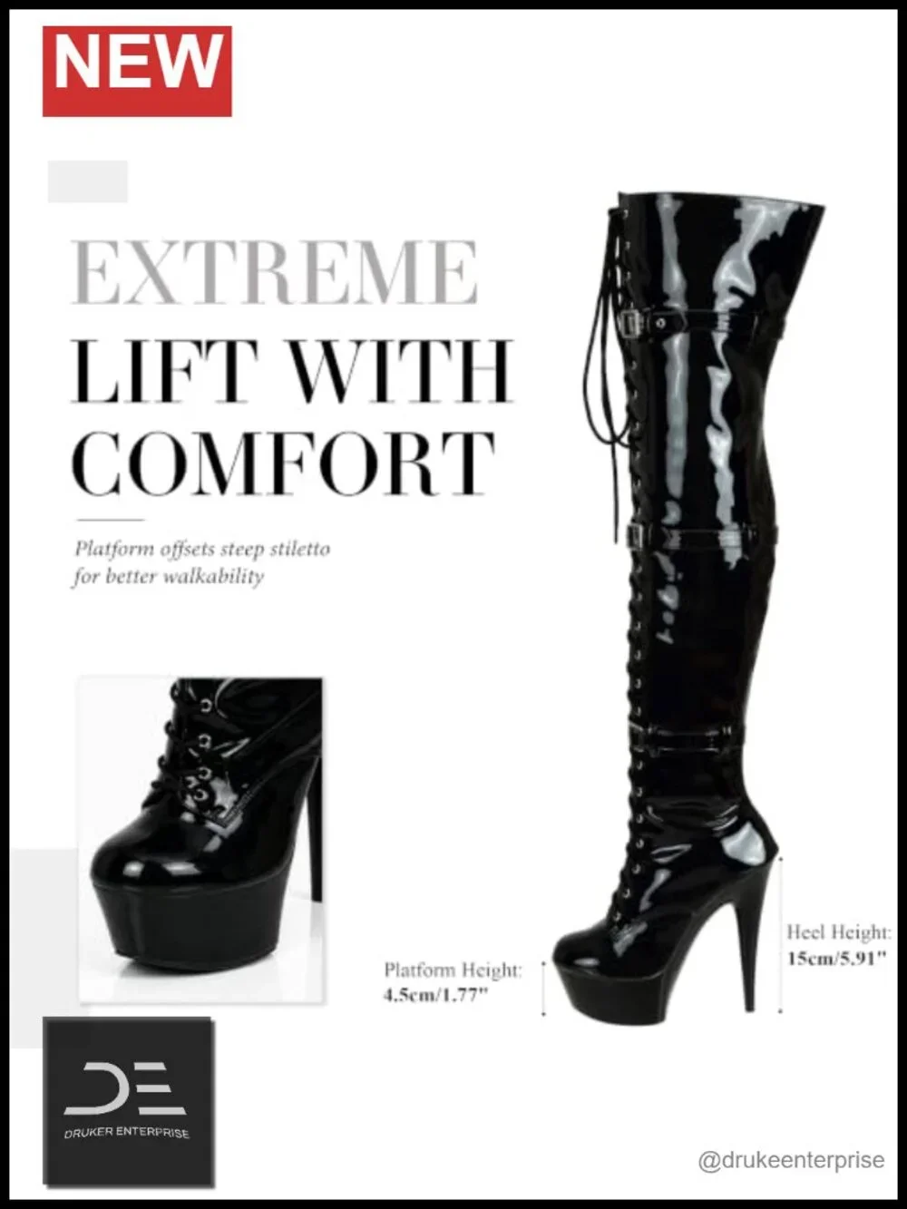 Over the Knee Thigh High Boots with Platform Heel